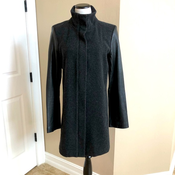 Eileen Fisher Jackets & Blazers - Eileen Fisher Wool and Leather Coat